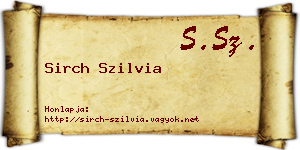 Sirch Szilvia névjegykártya