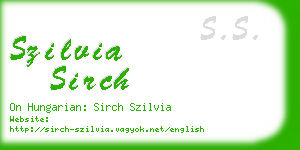 szilvia sirch business card